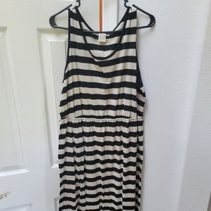Tan/Black Striped Maxi Dress